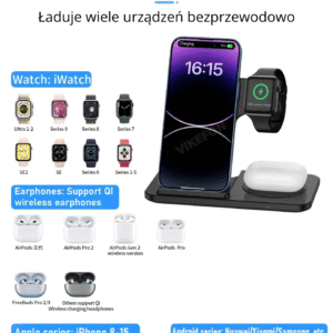 Wielofunkcyjna ładowarka bezprzewodowa 3 w 1